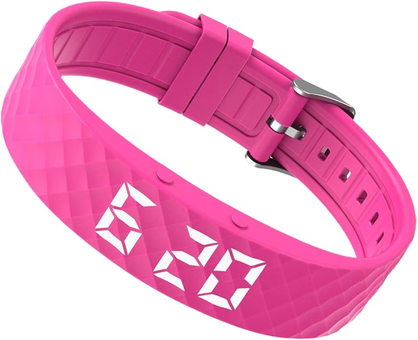 Alarm Bracelet, Silent Timer Watch, 8.82x0.65x0.37inches Wristband Vibration, Adjustable Clock Band with Rubber Build, Travel Accessory with Modern Style, Sleep Aid Gear for Women Men Seniors Elderly