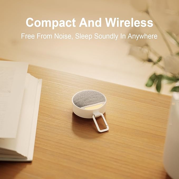 Hotmoon Portable White Noise Sound Machine 12 Soothing Sounds | Omini SE | 8 Night Light Colors | 4 Timers | Powerful Battery | Memory Function | for Home, Travel, Nursery Gift for New Mom & Baby