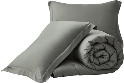 Chezmoi Collection Cliff 3-Piece Lightweight Cooling Comforter Set, King - Rayon Derived from Bamboo & Polyester Blended, Soft Breathable Bedding for Hot Sleepers, Dark Gray
