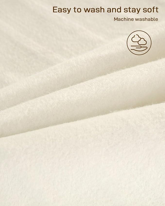 Heated Mattress Pad Queen Size - Electric Mattress Pad with Dual Control, Soft Blanket, Bed Warmer Heater Sheets, 8 Heating Settings,1/2/10 Hours Auto Shut Off, 60" x 80" Pure White