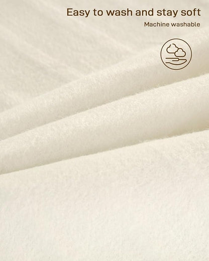 Heated Mattress Pad Queen Size - Electric Mattress Pad with Dual Control, Soft Blanket, Bed Warmer Heater Sheets, 8 Heating Settings,1/2/10 Hours Auto Shut Off, 60" x 80" Pure White