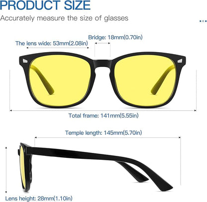 Gysnail Blue Light Blocking Computer Glasses Men/Women, Eye Fatigue Relieve & Better Sleep, Blue Blocker Gaming Glasses