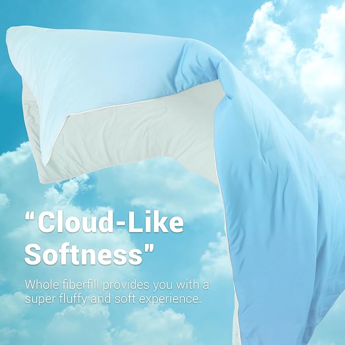 Elegear Cooling Comforter Queen Size Absorbs Body Heat to Keep Cool, Double-Sided Cooling Blanket for Hot Sleepers Arc-Chill Cool Fabric Q-Max>0.5, Lightweight Summer Comforter Ice Blanket, Light Blue