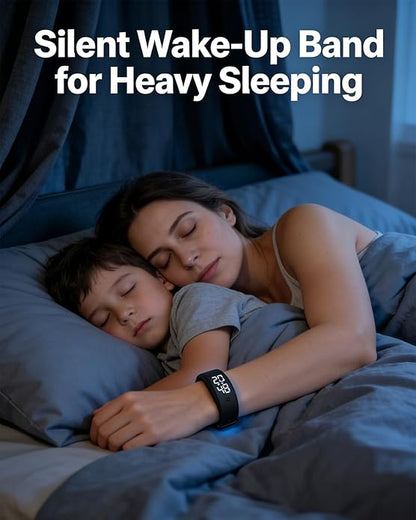 AIZAN Vibrating Alarm Wristband Fit Sleeps Silent Wrist Alarm Clock for Heavy Sleepers Adults Rise Bands Shock Watch Deaf People Bracelet Wearable Bed Shaker That Won't Wake Partner
