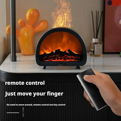 Fireplace Flame Air Diffuser Humidifier,12 Colors Aromatherapy Essential Oil Diffuser,200ml Ultrasonic Cool Mist Humidifier with Remote,3 Gears Timer Shutdown for Home, Bedroom, Office,Yoga (A)