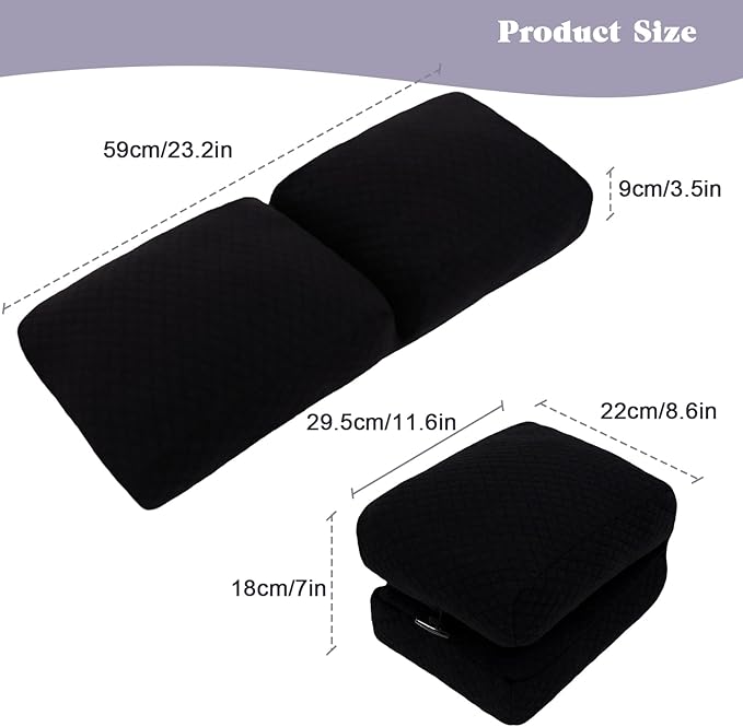 Knee Pillow for Side Sleepers, Leg Support Pillow for Hip Pain Smooth Spine Alignment for Better Sleep, Ideal Pillows for Side Sleeping Knee and Back Pain Relief, Black