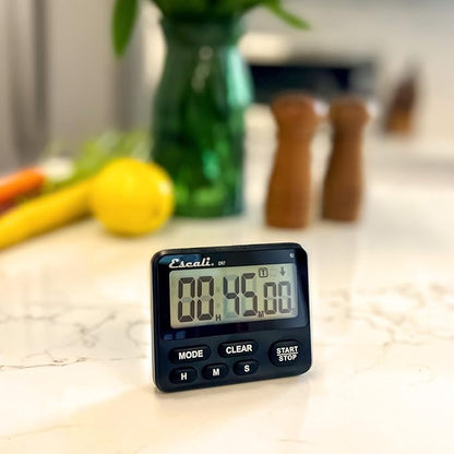 Escali Extra Loud Display Digital Kitchen Timer with Clock Mode, Recall Timer Magnetic Back