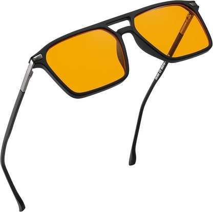 Amber 99% Blue Light Blocking Computer Reading Glasses Orange Lens for Better Sleep, Eye Strain Men Women Sun Readers