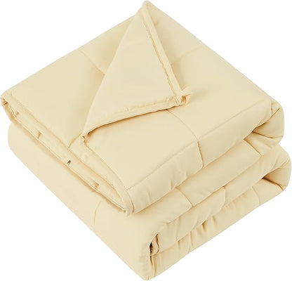HOSUKKO Weighted Blanket - 2 lbs Ivory Heavy Blanket - Breathable Blanket(36 * 48 inches, 2 lbs)