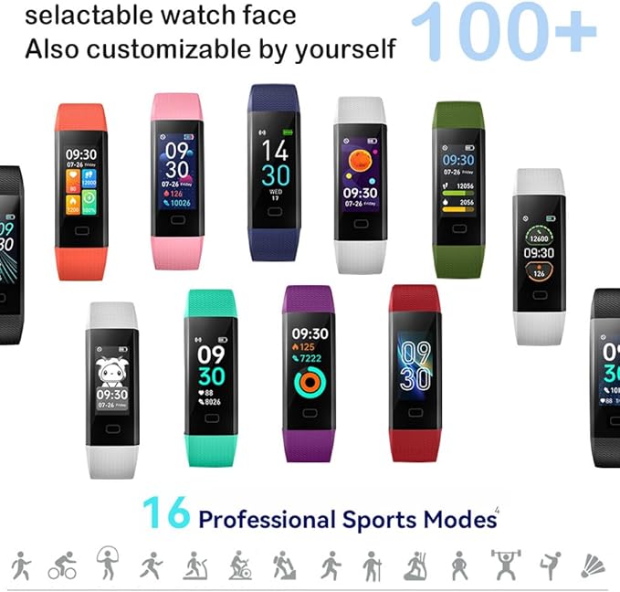 Fitness Tracker with Heart Rate Monitor/Step Counter/Calories, Activity Tracker Smart Watch Sleep Monitor, IP68, Health Tracker Pedometer for Women Man