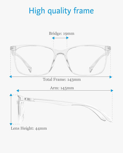 ANRRI Blue Light Glasses Men Women Transparent Blue Light Blocking Computer Glasses Anti Eyestrain Lightweight Clear Frame