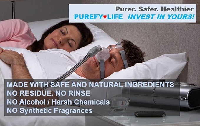 PUREFY Purefypro CPAP Cleaner and Sanitizer Spray (1.7oz, 3pk). TSA Travel Size. No Rinse. No Residue. Kills 99.9999% Norovirus, Flu Virus, and Fungi, Drug Resistant Germs. Unscented.