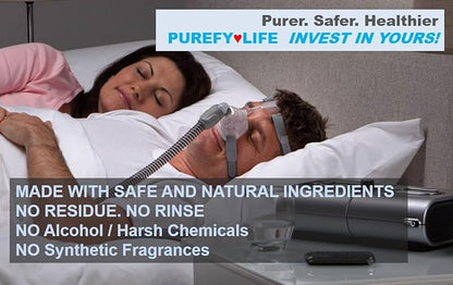 PUREFY Purefypro CPAP Cleaner and Sanitizer Spray (1.7oz, 3pk). TSA Travel Size. No Rinse. No Residue. Kills 99.9999% Norovirus, Flu Virus, and Fungi, Drug Resistant Germs. Unscented.
