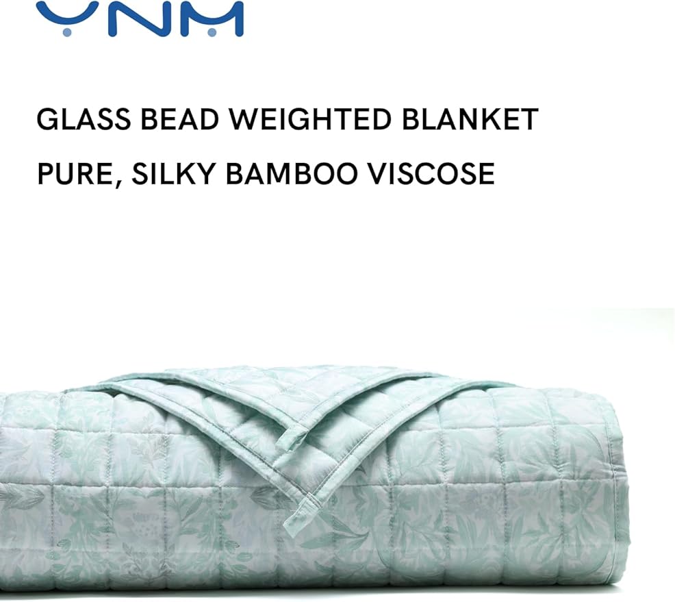 YnM King Size Cooling Weighted Blanket for Adults (88x104 Inches, 25 Pounds, Spearmint Green), Perfect for Hot Sleepers with Cooling Rayon, Heavy Bed Blanket for Couple on Queen or King Bed