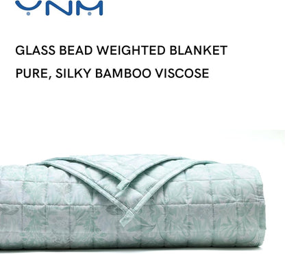 YnM King Size Cooling Weighted Blanket for Adults (88x104 Inches, 40 Pounds, Spearmint Green), Perfect for Hot Sleepers with Cooling Rayon, Heavy Bed Blanket for Couple on Queen or King Bed