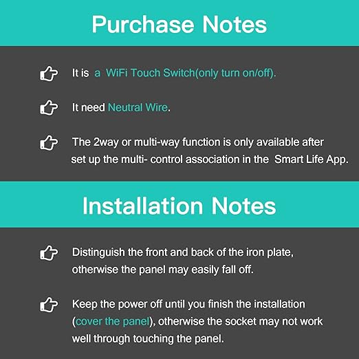 BSEED Smart Light Switch,3 Gang WiFi Touch Switch with Smart Life APP Control and Timing Function,White Single Pole Switches Work with Amazon Alexa,Google Assistant -(3Way) Multi-Control Association
