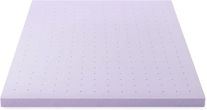 Mellow 3 Inch Ventilated Memory Foam Mattress Topper, Soothing Lavender Infusion, Full