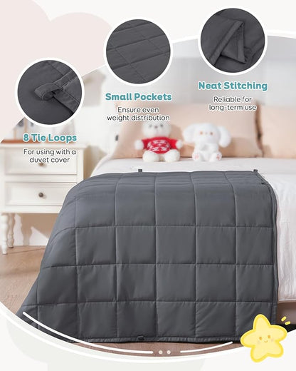 Topblan 5 lb Weighted Blanket 36" x 48" Small Lap Blanket, Soft and Breathable, Dark Grey