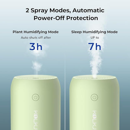 Portable Mini Humidifier, KQLKJ 350ml Small Cool Mist Humidifiers, USB Personal Desktop Humidifier for Bedroom Car Office Travel with Auto Shut-Off & 2 Mist Modes (Green)