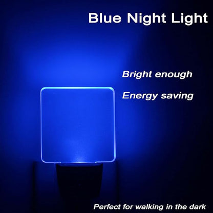2 Pack 0.5W Plug in LED Night Light with Dusk to Dawn Sensor Blue