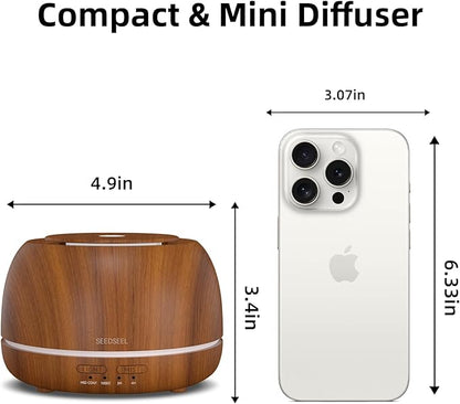 300ML Essential Oil Diffuser with Remote Control,7 LED Colour Lights,4 Timer, Quiet,Ultrasonic Aromatherapy Diffuser for Bedroom, Living Room, Desk,Office