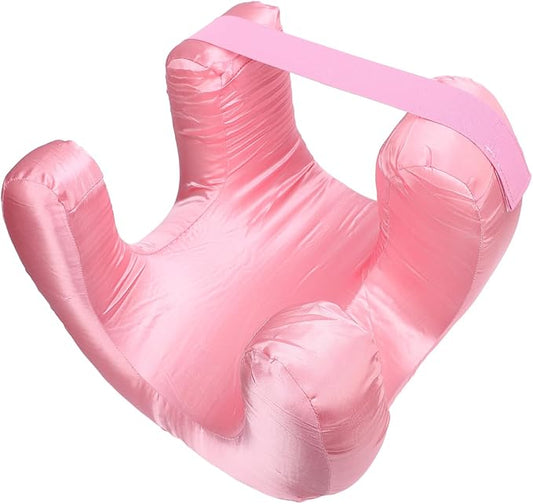 Memory Foam Face Pillow, Ergonomic Design, Silk Fabric Beauty Pillow for Back Sleep Training Pillow, Memory Foam Support, Soft Cushioning, Suitable for Comfortable Sleep (Pink)