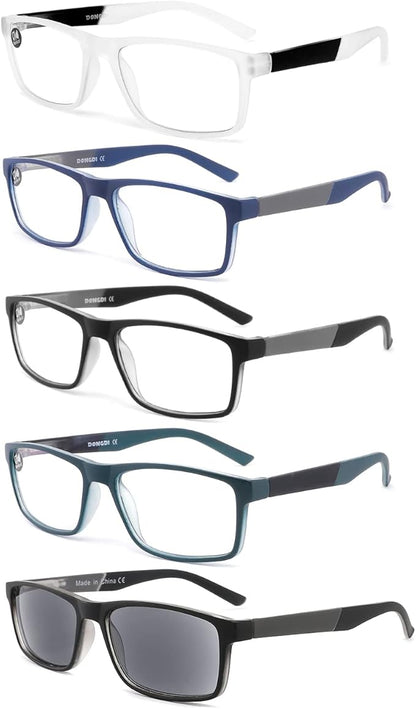 DONGDI Blue Light Blocking Reading Glasses 4 Pack Computer Readers for Women Men,Anti Glare UV Ray Filter Eyeglasses… (5pack-mix, 3.00)