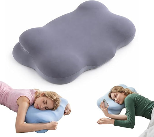 Cloud Pillow - Ergonomic Memory Sleep Cloud Pillow, 2026 New Adjustable Neck Support Pillows with Cooling Breathable Cover for Adults, Back & Stomach Sleepers (Dark Gray)