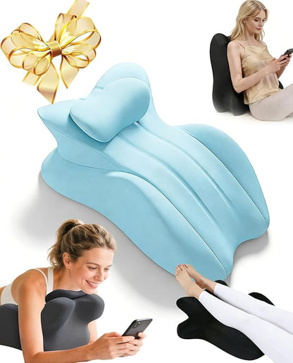 Moodie Pillow, Couples Pillow for Intimacy 27 Degree = Just The Right Lift, Ergonomic Memory Foam Intimacy Comfort Pillow Hip & Back Support, All Perfect Position Easily Postures Wedge Pillow (Blue)