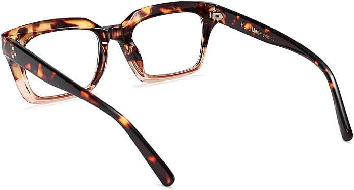 FEISEDY Retro Square Blue Light Blocking Reading Glasses Anti Glare Digital Eyestrain Reader B2479