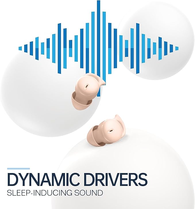 Invisible Sleep Headphones,Sleep Earbuds for Side Sleepers,Small Comfortable Fit Noise Blocking Sleep Earbuds,Bluetooth 5.3 Wireless Earphones, in-Ear Ear Buds for Sleeping - Beige