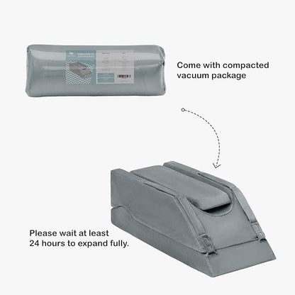 LightEase Adjustable Leg Pillow, Leg Elevation Pillows for After Surgery, Memory Foam Knee Hip Ankle Support for Pain Relief, Recovery, Blood Circulation, Swelling, Injury, Rest
