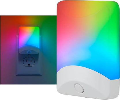 GE Color Changing LED Night Light for Kids, Dusk to Dawn Sensor, Home Decor Apartment Essentials, Wall Lights for Bedroom, Ambient Lighting, Nightlights Plug in, 1 Pack, 34693