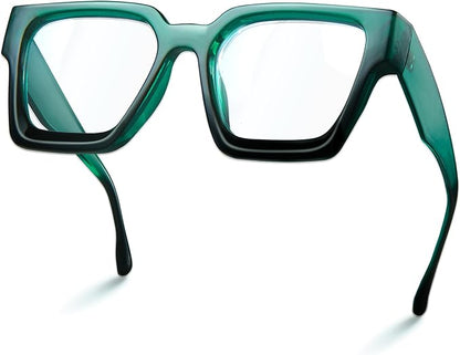 livho Oversized Eyewear Frame for Woman and Men - Rectangle Fashion Glasses for Computer, Chic Preppy Frame
