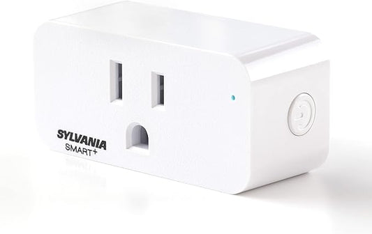 Sylvania WiFi Smart Plug, Voice Control, Compatible with Alexa and Google Home, Timer, On/Off, White - 4 Pack (75703)
