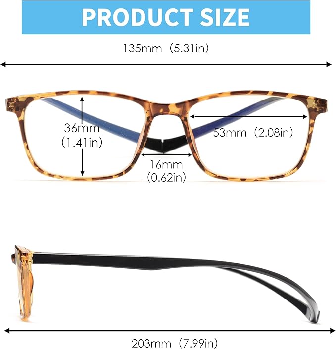 JM 2 Pack Magnetic Reading Glasses for Men Women, Hang Neck Blue Light Blocking Computer Readers Tortoise & Clear +1.0