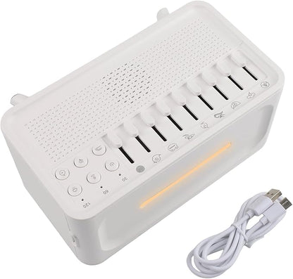 White Noise Machine Essential Oil Diffuser,Humidifier With Aroma And Light,8 Soothing Sound Options,Gentle Night Light,Speaker Function For Bedroom Relaxation