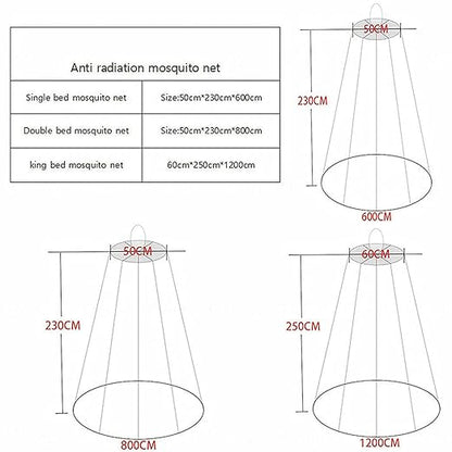 100% Silver Fiber EMF Shielding Bed Canopy,for RF/LF Blocking/Shielding Protect The Body from Radiation Injury,Silver-50 * 230 * 800cm