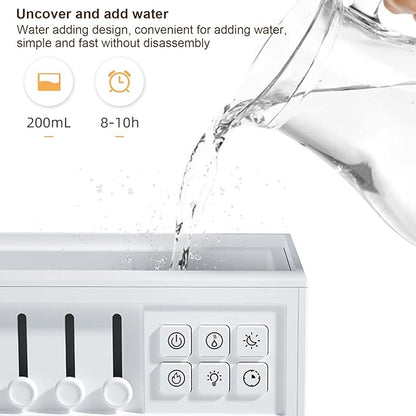 White Noise Diffuser, Aromatherapy Humidifier with 8 Nature Sounds and Ambient Lights, Simulation Aromatherapy Diffuser, 200ml Water Tank, Ideal Decor Gifts, for