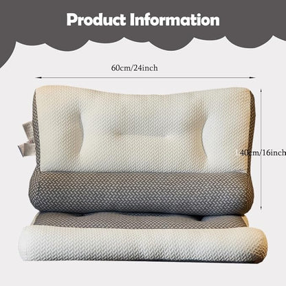 Orthopedic Deep Sleep Pillow - New Sleep Apnea & Ergonomic Pillow for Neck, Shoulder & Side, Back, Stomach Sleepers (Light Grey-A)