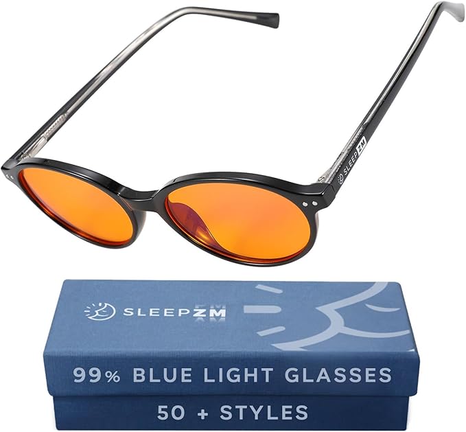 100% Blue Light Blocking Glasses - Better Sleep Anti Eye Strain Protection - Computer Gaming Women Men