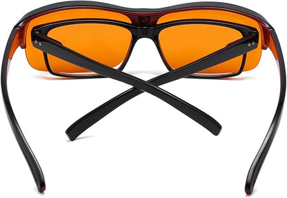 Eyekepper 100% Anti-Blue Light Blocking Fitover Glasses Wear Over Computer Glasses With Amber Lens