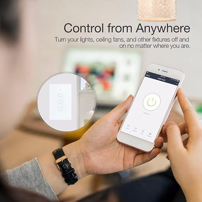 Tuya WiFi Smart Wall Light Switch Glass Screen Touch Sensor Panel Wireless Electrical Control by Voice Control Black 1-Gang