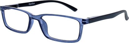 OPULIZE SEE Reading Glasses with Blue Light Blocking for Women and Men, Narrow Frame, Spring Hinges, Computer Gaming Glasses, Brown,Blue +2 (Pack of 2)