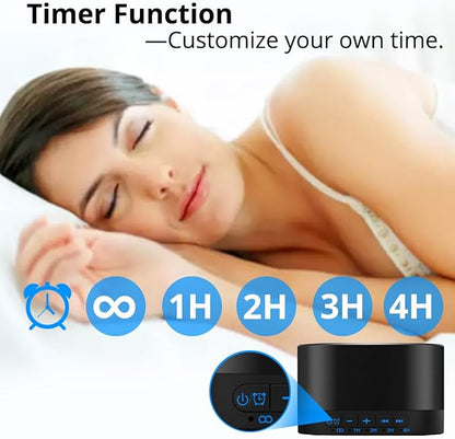 Magicteam White Noise Machine with 20 Non Looping Natural Soothing Sounds Memory Function 32 Levels of Volume Powered by AC or USB and Sleep Sound Timer Therapy for Baby Kids Adults Black