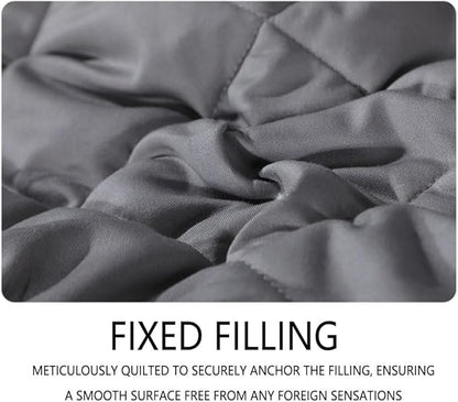 Weighted Blanket for Adults, Single Double Heavy Blanket with Fibre Fabric Premium Glass Bead All-Season Even Weight Distribution for Bed Sofa Dark Grey 150x200cm 9kg