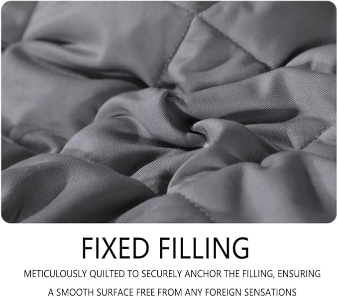 Weighted Blanket for Adults, Single Double Heavy Blanket with Fibre Fabric Premium Glass Bead All-Season Even Weight Distribution for Bed Sofa Grey 150x200cm 6.8kg