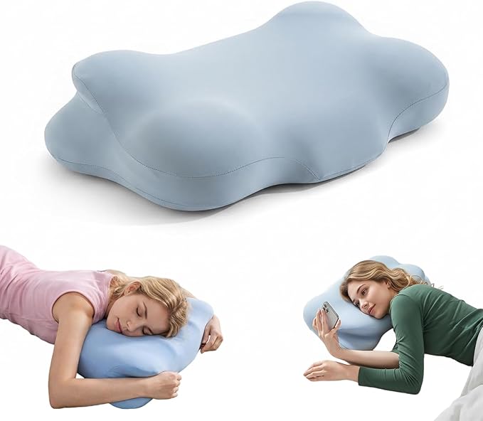 Cloud Pillow - Ergonomic Memory Sleep Cloud Pillow, 2026 New Adjustable Neck Support Pillows with Cooling Breathable Cover for Adults, Back & Stomach Sleepers (Light Blue)
