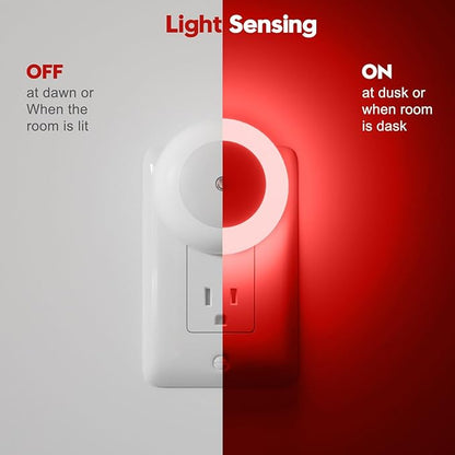 Night Light, Night Lights Plug into Wall, Dusk to Dawn Sensor, Red Led Night Light 0.5W, 2 Pack Nightlight for Adults, Bedroom, Bathroom, Hallway, Kitchen