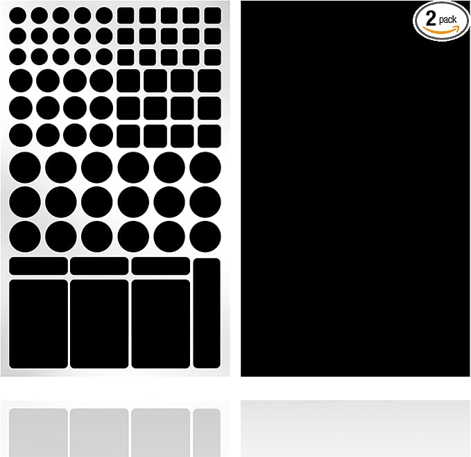 Light Blocking Stickers,Blackout Sticker for Electronic,2 Sheets Cover White and Black, LED Covers,100% Blocking(Cut and Whole-100% Blocking All Black)